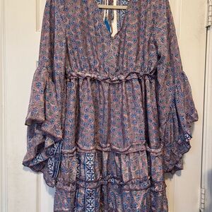 Zury Pink Tiered Boho Dress